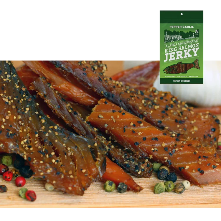 Alaska Smokehouse's Pepper Garlic Smoked Salmon Jerky