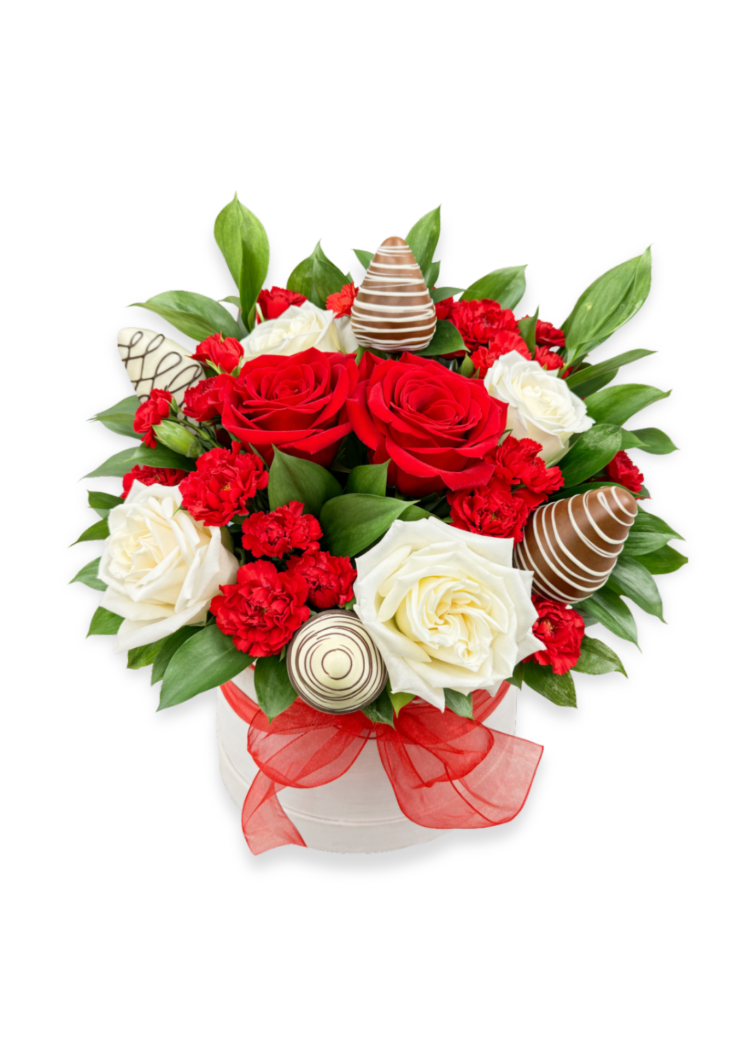 Chocolate Dipped Strawberry Floral Arrangement